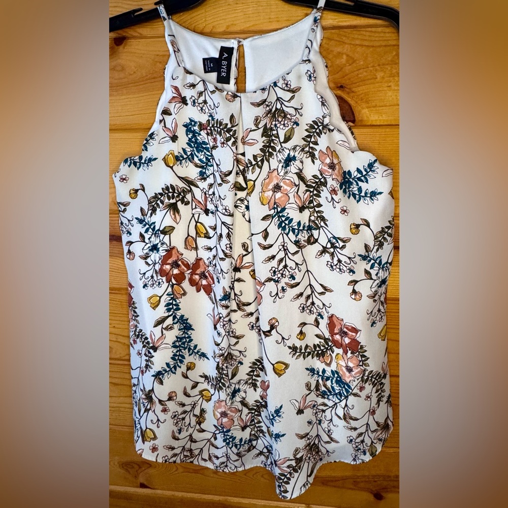 A. Byer White Floral Cami Blouse